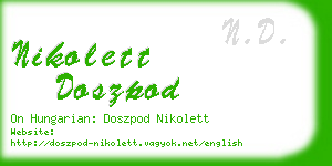 nikolett doszpod business card